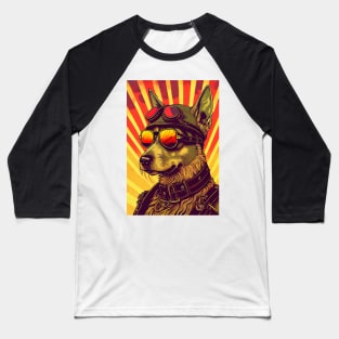 Psychedelic Dog wearing sunglasses Baseball T-Shirt